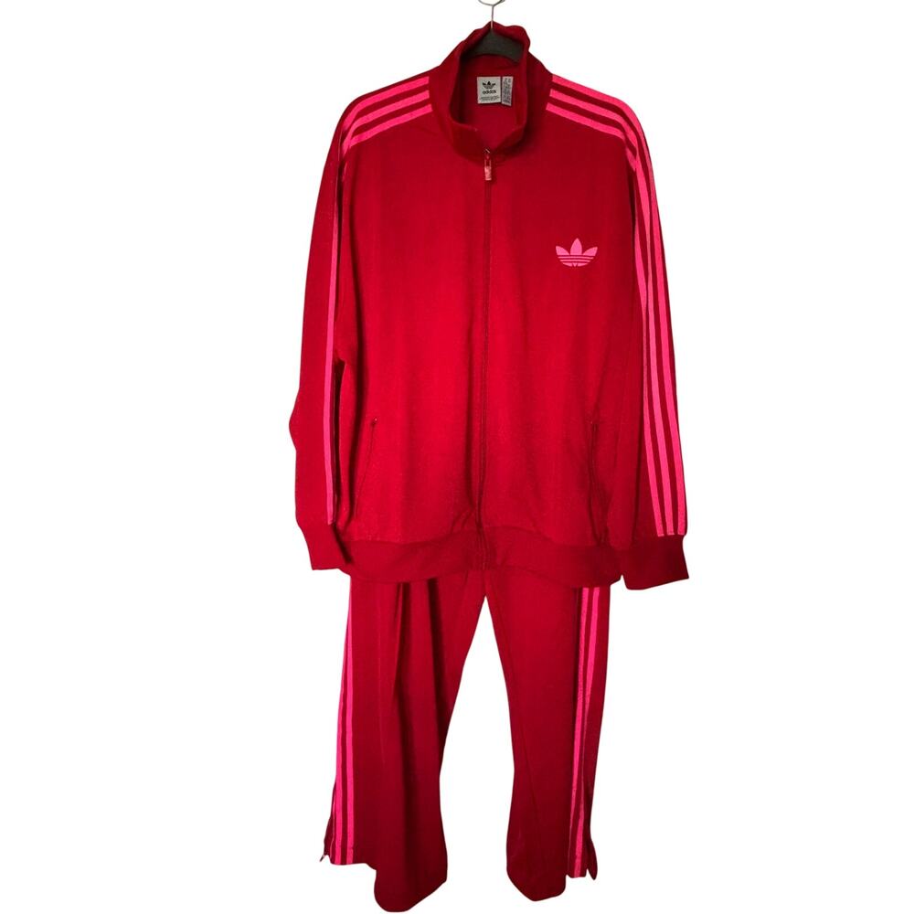 Adidas Originals Women's 2PC Tracksuit Set Red Pink 2XL NWOT - Picture 2 of 16